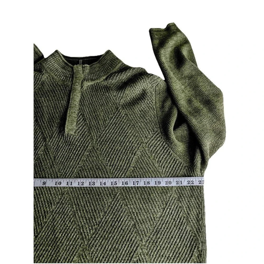 Tommy Bahama Sweater Mens XL Green Long Sleeve 1/4 Zip Pima Cotton Light Weight